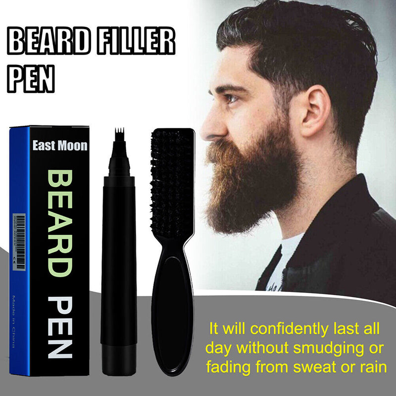 #A Beard Filler Pencil Brush Kit Beard Enhancer Moustache Coloring Shaping Tools