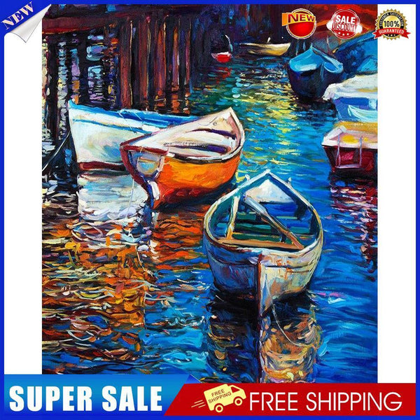 River Boat Oil Paint By Numbers Kit DIY Acrylic Painting on Canvas Picture