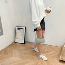 Fashion Nylon Underarm Tote Bag Women Solid Shoulder Hanbag (Grey Green)