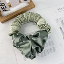 Women Silk Scrunchy Multicolor Hair Band Ties Hair Styling Tools (Green) Newly
