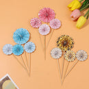Party Supplies Happy Birthday 4 Pcs/Set Round Folding Fan Colorful Cake Insert