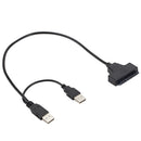 SATA to USB Cable USB 2.0 to SATA 7+15 Pin 2.5 inch HDD SSD Hard Drive Adapter