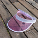 Summer Women Men Sun Hat Clear Empty Top Anti-UV Sports Visor Caps (Pink)