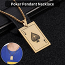 Fashion Ladies Men's K Couple Spades Card Necklace Poker Pendant Titanium Steel
