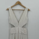 BCBGMAXAZRIA Dress Women Medium White Gown Sheer Cut Out Flowy Fairy Retro 70s