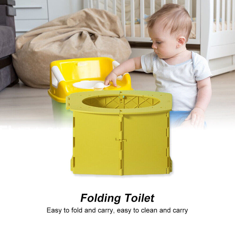 Folding Toilet Outdoor Commode Urine Bag Travel Emergency Potties for Child