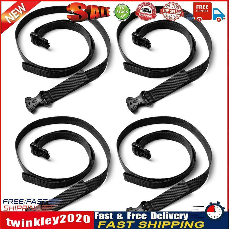 4pcs Outdoor Camp Cargo Storage Tied Belt Luggage Buckle Strap (Black) Newly