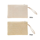 Bohemian Hand Woven Straw Shoulder Tote Bag Women Large Handbags (Beige)