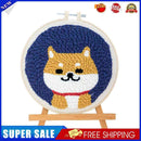 Cute Pattern Punch Needle Embroidery Kit DIY Beginners Easy Needlework Wool Work