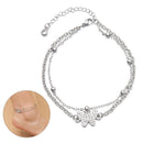 Adjustable Chain Beaded Heart Summer Jewelry Foot Anklet Beach Double Layer
