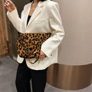 Women Animal Print Shoulder Bag Canvas Casual Travel Handbag Tote (Leopard)