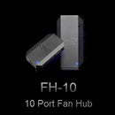 FH-10 10 Ports Fan HUB 3Pin/4Pin PWM Splitter Adapter 12V SATA Power Supply
