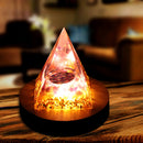 Night Light Wooden Base Holder Display Stand Crystals Ball Illumination Lighting
