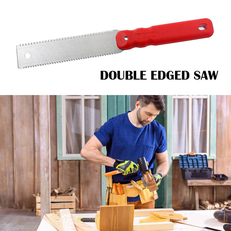 Double Edged Woodworking Carpenter Hand Saw Flexible Blade Gardening Wood Saw