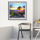 5D DIY Diamond Painting Sunrise Flower Sea Full Round Drill Home Art Pictures