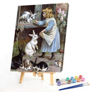 Oil Paint By Numbers Girl Color Drawing Frameless Hand Painted Picture Decor Kit