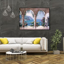 Painting By Numbers Kit DIY Double Arch Hand Painted Canvas Oil Art Picture G