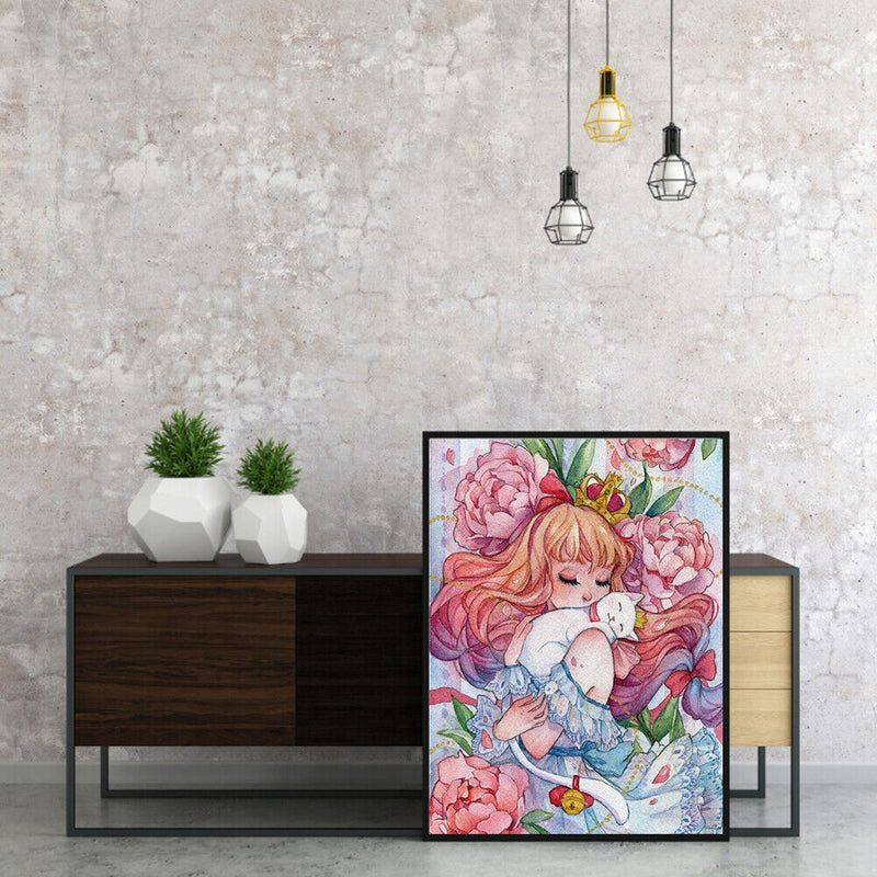 Cross Stitch Full Embroidery Flower Girl Character 11CT Stamped Needlework