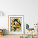 DIY 5D Diamond Sunflower Girl Part Special Drill Rhinestone Painting Kit