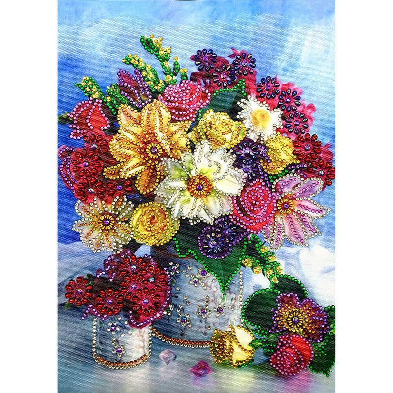 5D DIY Special Shaped Diamond Painting Flower Cross Stitch Mosaic Craft Kit