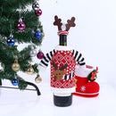 Christmas Deer Wine Bottle Decor Set Bottle Cover Clothes Cap Kitchen Decor