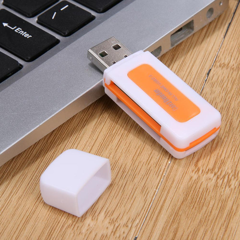 Mini USB2.0 4 Card Slots Smart Card Reader SD/MMC TF MS M2 Card Reader Newly