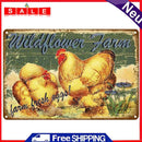 Farm Chicken Metal Retro Tin Sign Poster Wall Plate for Living Room Bar Club