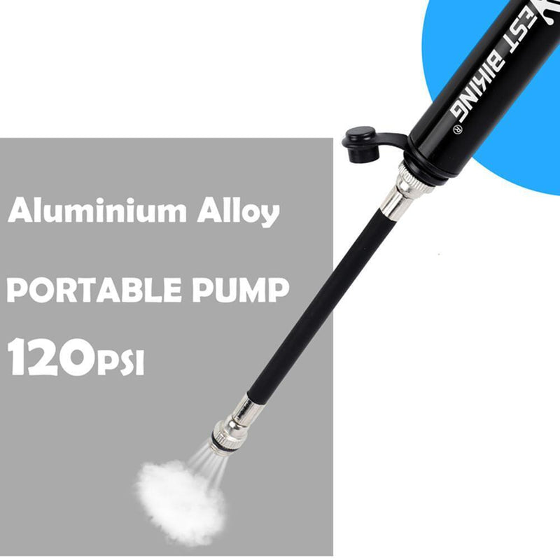 WEST BIKING Mini Bicycle Pump 100PSI Portable Tire Air Inflator with Hose Newly
