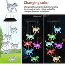 Solar Powered Dog Light Wind Chimes Lamp Color Changing Home Garden Yard Decor