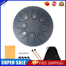 Ethereal 6 inch Steel Tongue Hand Pan Drum 8 Tones with Mallets (Navy Blue)