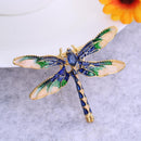 Colorful Women Dragonfly Crystal Drip Brooch Enamel Insect Lapel Pin (Blue)