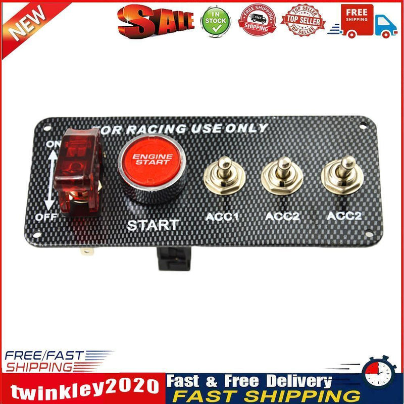 12V Ignition Switch Panel Engine Start Push Button LED Toggle Newly