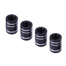 4pcs Aluminum Car Motorcycle Wheel Tire Valve Stem Caps Covers (Black)