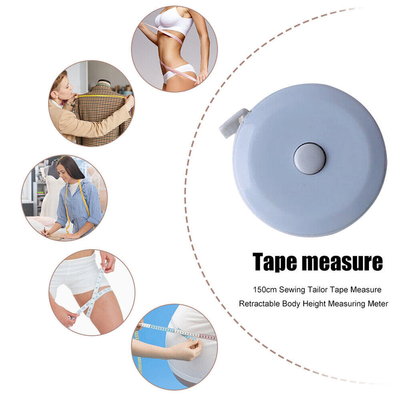 150cm Sewing Tape Measure Retractable Body Height Measuring Meter (Blue) Newly