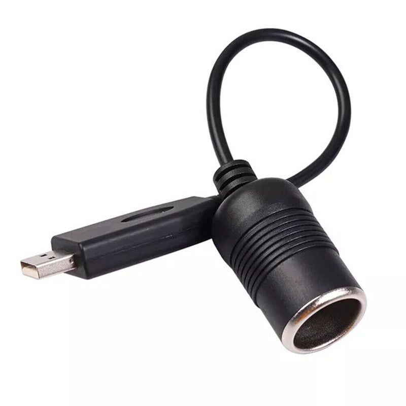 30cm 5V USB A Male to 12V Car Cigarette Lighter Socket Female Cable Adapter