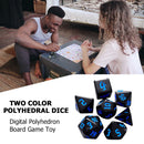 7pcs Multifaceted Digital Dice Set D4 D6 D8 D10 D12 D20 Opaque Polyhedral Dices