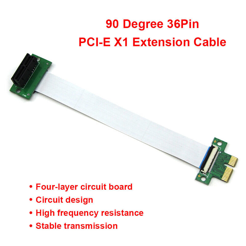 PCI Express Extension Cable 36-Pin PCIe 1X FPC Converter Cord for Motherboard