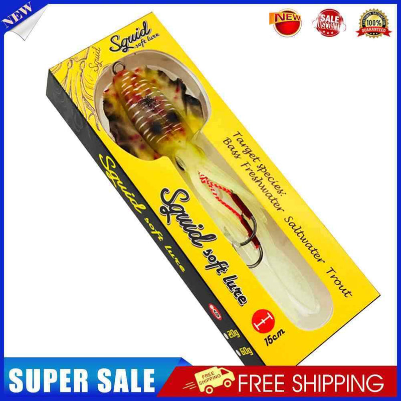 #A UV Luminous Bionic Squid Fishing Lures Artificial Wobbler Soft Bait Fishing T