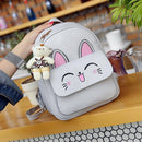 4pcs Women PU Rabbit Ear Backpack Shoulder Bag Handbag Clutch Bag(Grey)