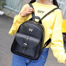4pcs Women PU leather Backpack Shoulder Bag Clutch Bag Card Holder(Black)