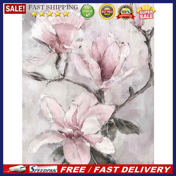 Pink Flower Oil Paint By Numbers Kits Canvas Picture Wall Art DIY Craft Coloring