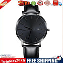 Simple PU Leather Band Men Teen Date Analog Daily Waterproof Quartz Watches