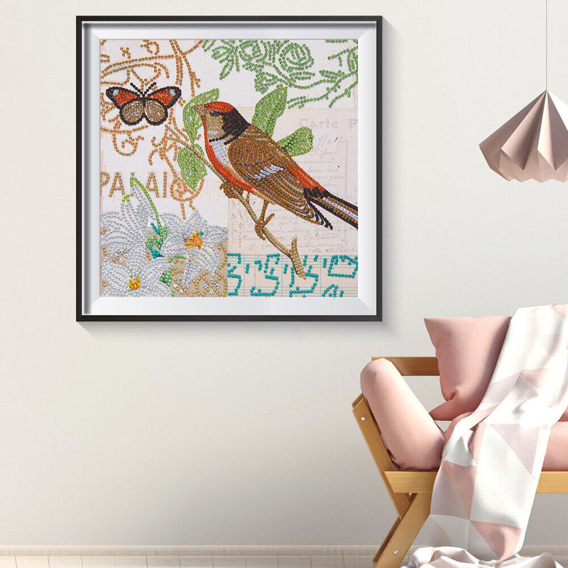 5D Partial Special Shape Drill Diamond Painting Bird Mosaic Rhinestone Draw