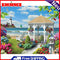 Digital Painting By Numbers Pavilion Hand Painted Canvas Color Drawing Picture