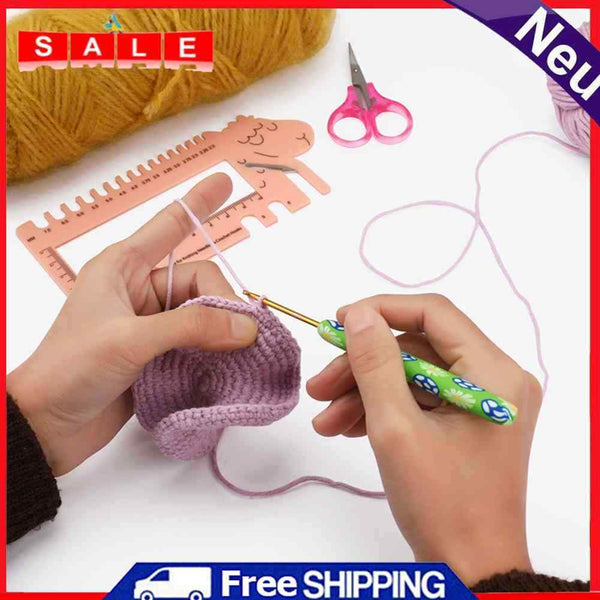 9pcs Soft Ceramic Crochet Needle Set, Colorful Knitting Needle, Sewing Craft