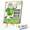 Beer Letter Colouring Oil Canvas Pictures DIY Hand Painted Paint By Numbers Kit