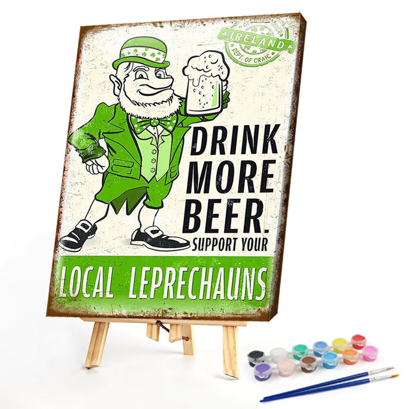 Beer Letter Colouring Oil Canvas Pictures DIY Hand Painted Paint By Numbers Kit