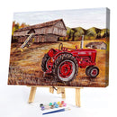 Frameless Oil Paint By Numbers Farm Car DIY Canvas Picture Craft for Home