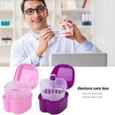 Dental False Teeth Storage Box with Hanging Net Container Organizer (Purple)