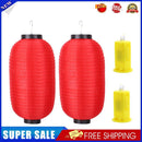 2x Sushi Lantern Cloth Japanese Waterproof Sushi Pub Decor with LED Wicks